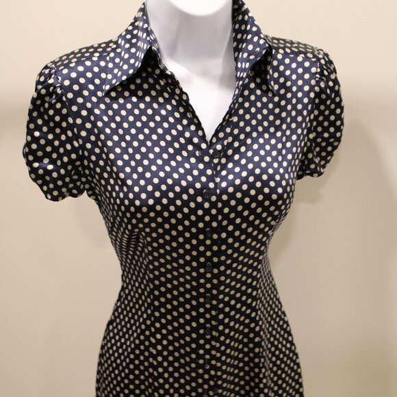 office siren silk bebe top blouse - Picture 2 of 8